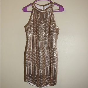 Gold sequin dress